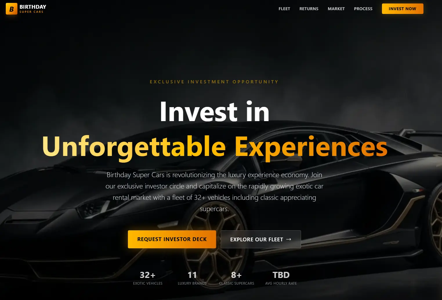 Supercars by MU - Luxury Car Rental Booking Screen